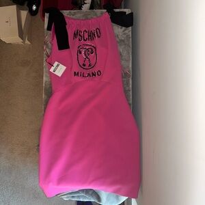 Moschino Fuchsia Dress with Black Logo